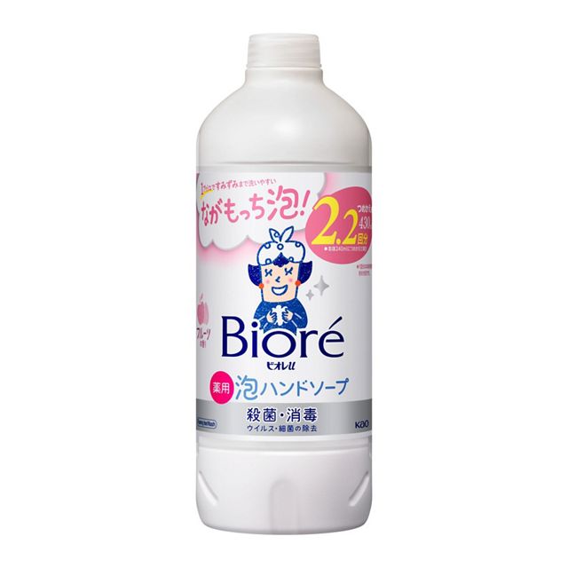 日本花王KAO 碧柔Biore U 消毒除菌泡沫洗手液 果香 补充裝 430ml