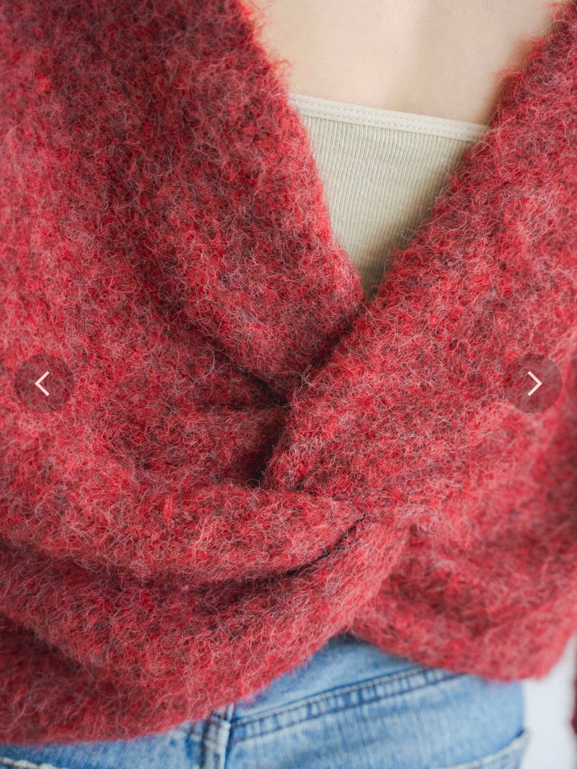 日本ungrid 秋冬新品 露背叠穿针织衫 均码 白色/红黑花色