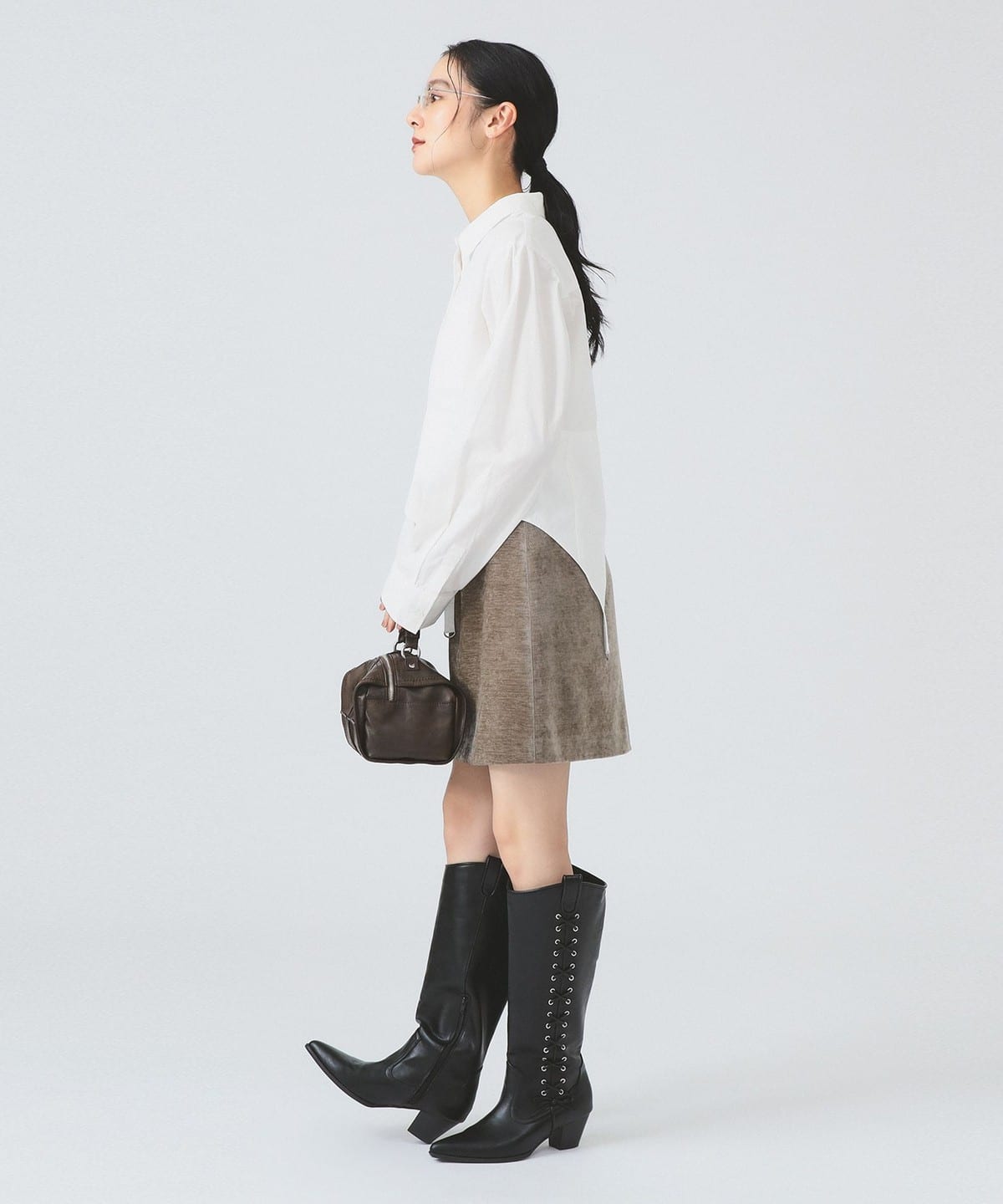 日本Beams 新品 吊袜带衬衫 白色 均码