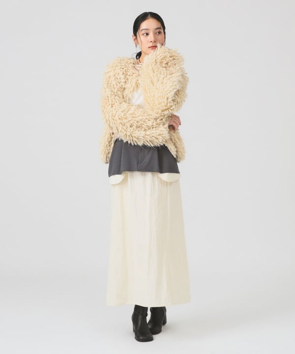 日本Beams 新品 混色针织外套 卡其色 均码