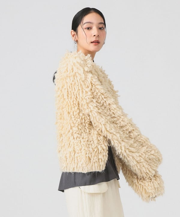 日本Beams 新品 混色针织外套 卡其色 均码