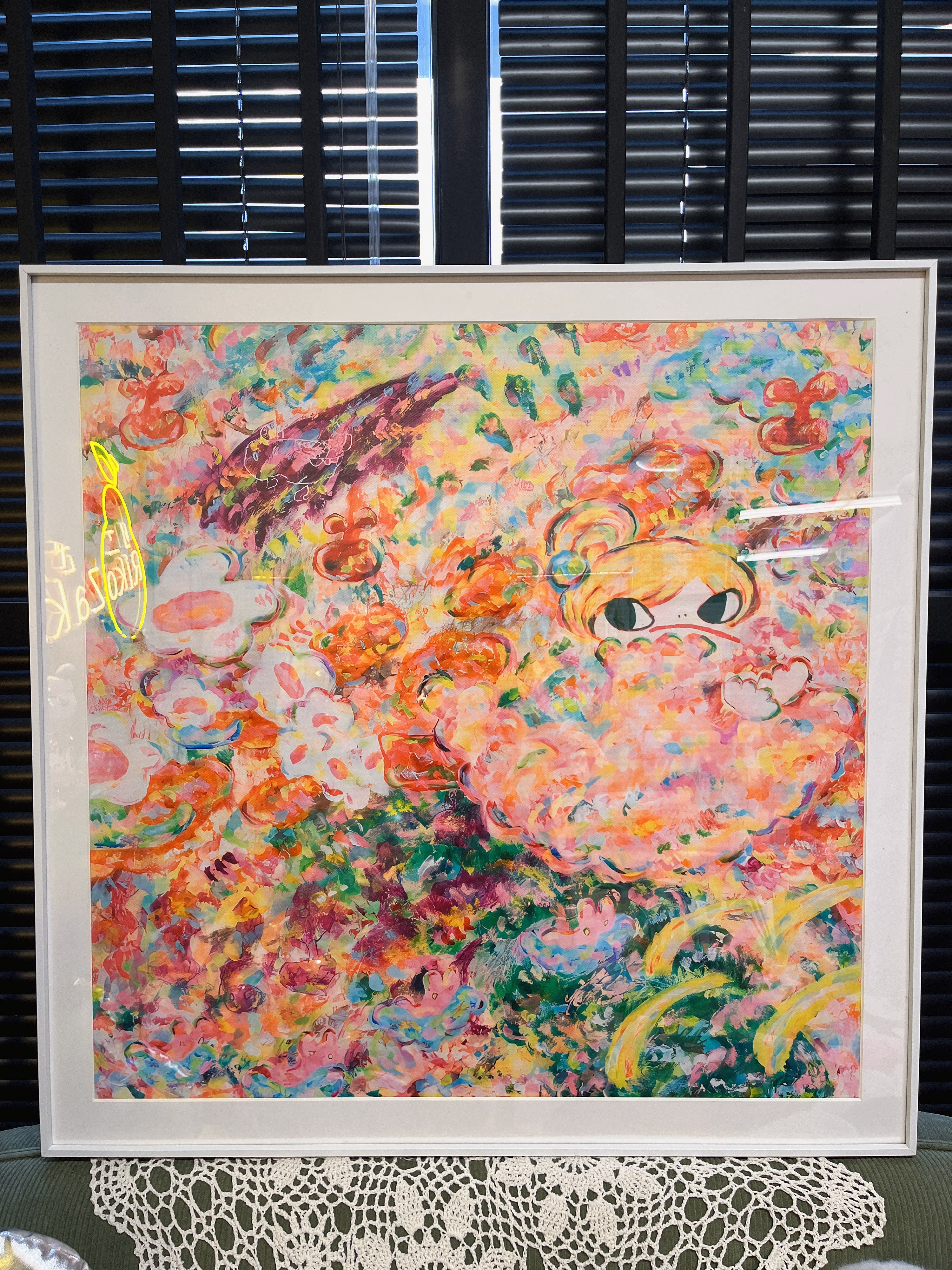 Artwork  六角彩子黄发女孩多巴胺潮流艺术装饰画 尺寸70*70cm
