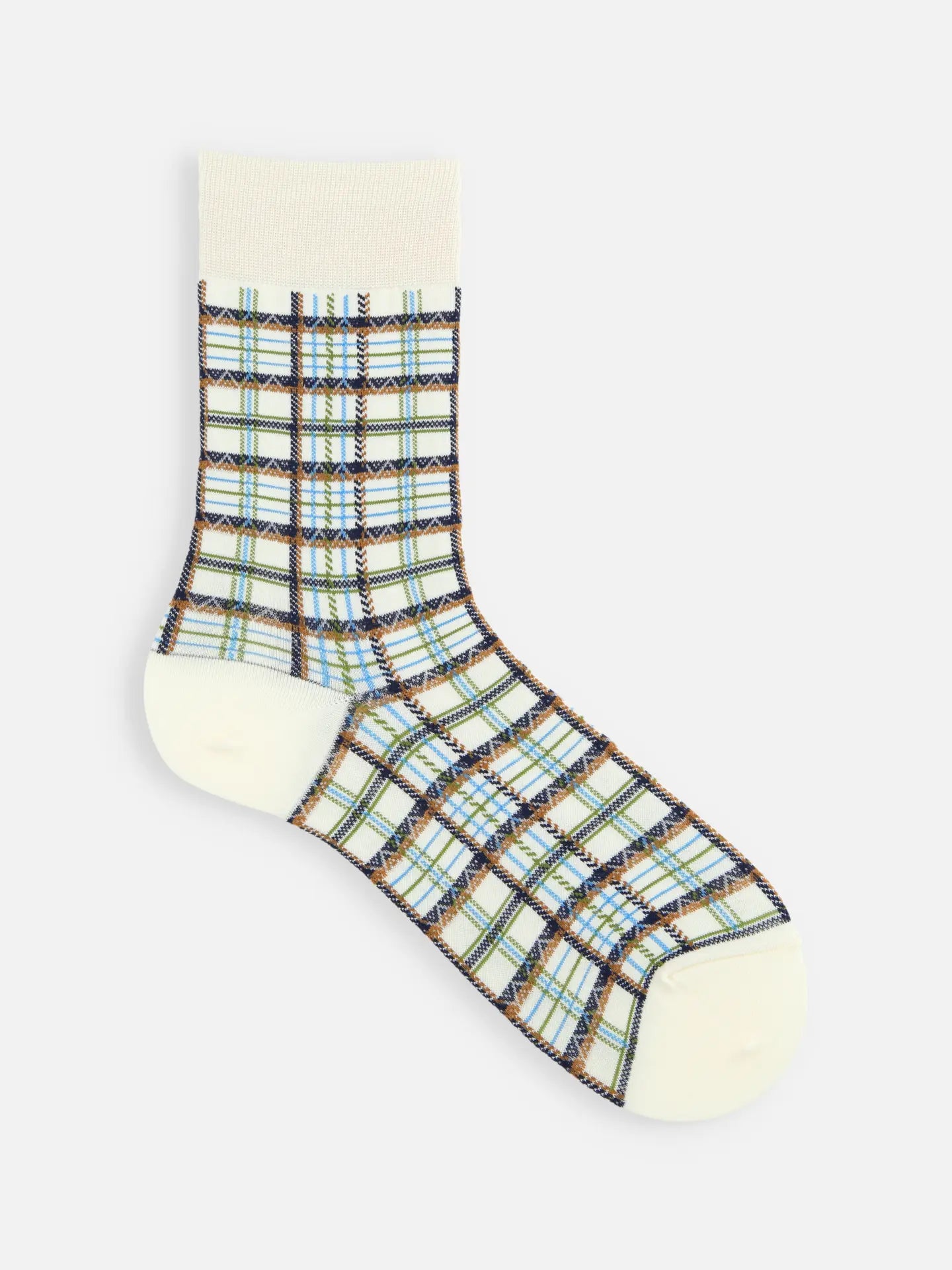 日本靴下屋Tabio 复古线条格纹短袜 （22.5-24.5cm可穿）