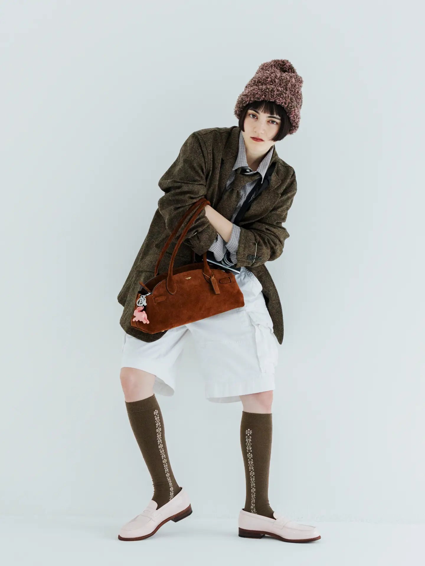 日本靴下屋 Tabio 花卉锦缎高筒袜 （22.5-24.5cm可穿）