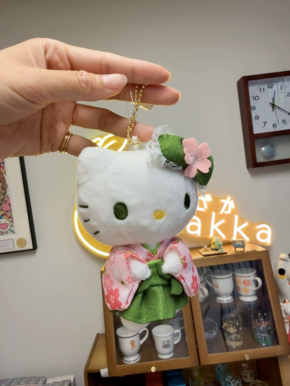 日本 SANRIO 三丽鸥 抹茶和服 kitty挂件