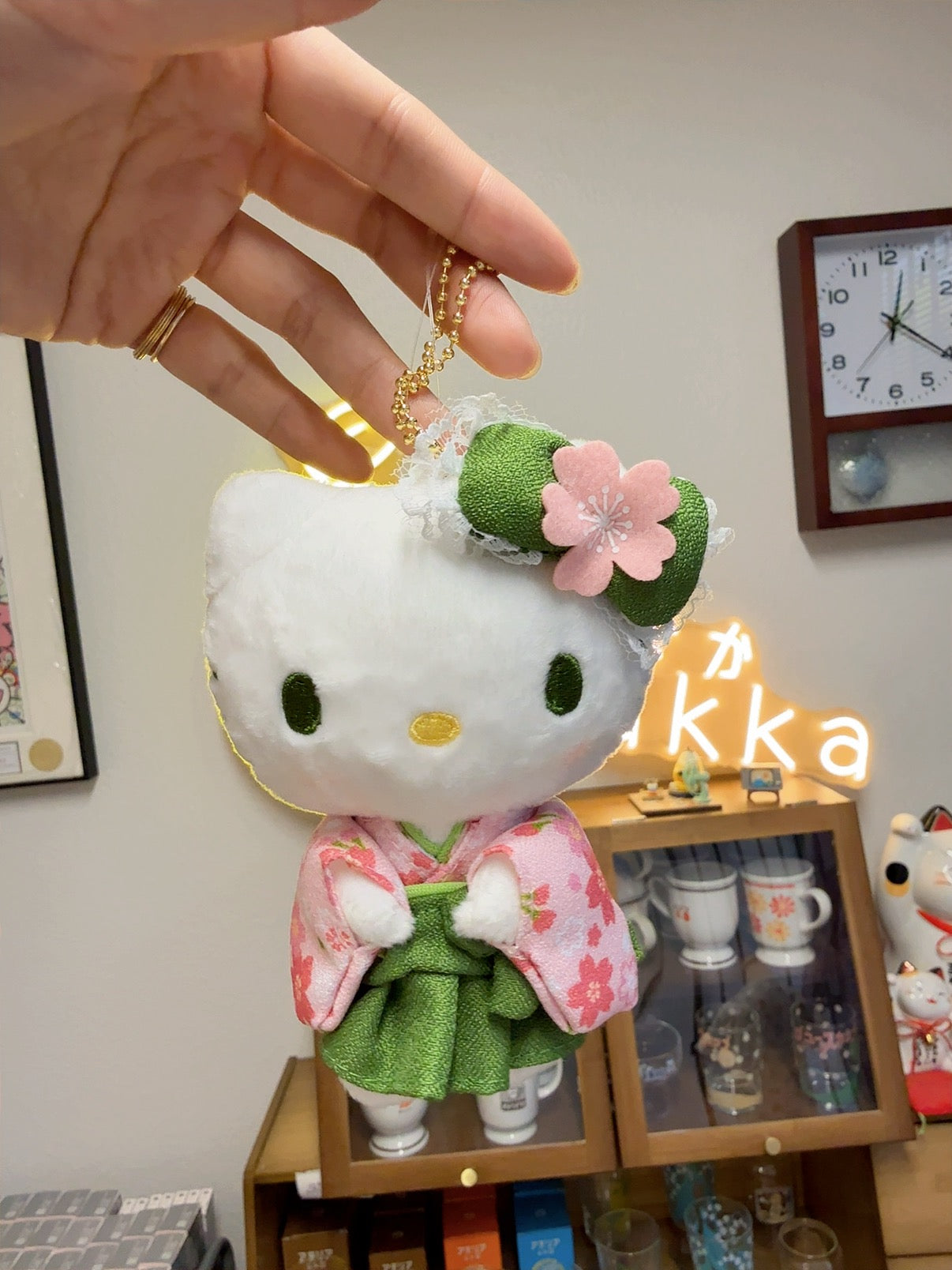 日本 SANRIO 三丽鸥 抹茶和服 kitty挂件