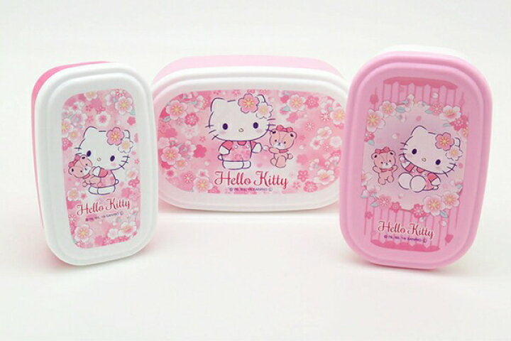 OSK X SANRIO Hello Kitty凯蒂猫 抗菌塑料密封保鲜盒三件套 480ml➕300ml➕180ml