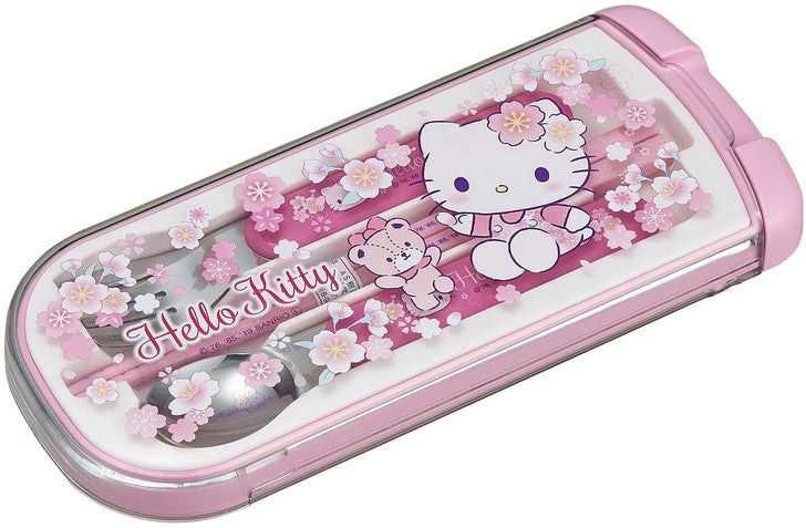 OSK X SANRIO Hello Kitty凯蒂猫 便携抗菌餐具三件套与收纳盒套组（筷子➕叉子➕勺子）