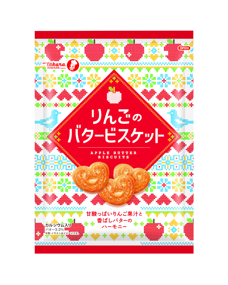 TAKARA宝制果 APPLE BUTTER BISCUITS含钙脆酥苹果黄油饼干 110g（赏味期限：07/2026y）