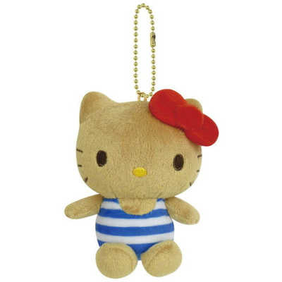 日本 SANRIO 三丽鸥 HELLO KITTY 夏威夷风情黑皮KITTY挂件
