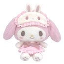 日本 SANRIO 三丽鸥 好朋友睡衣眼罩系列玩偶 美乐蒂MELODY  尺寸：24×12×23cm