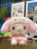 日本 SANRIO 三丽鸥 好朋友睡衣眼罩系列玩偶 美乐蒂MELODY  尺寸：24×12×23cm