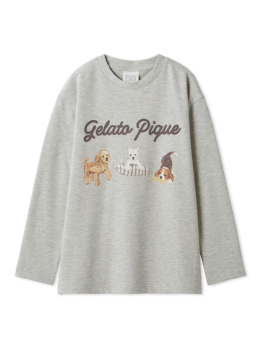 Gelato Pique Long Sleeve 26春夏新品 顽皮小狗系列家居服 长袖 男女同款(S-M）