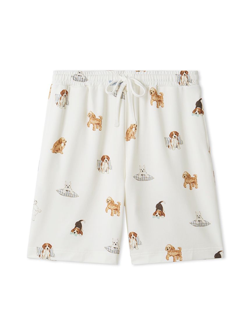 日本 gelato pique  26春夏新品 顽皮小狗系列家居服 长袖短裤套装 男女同款 SIZE：S-M