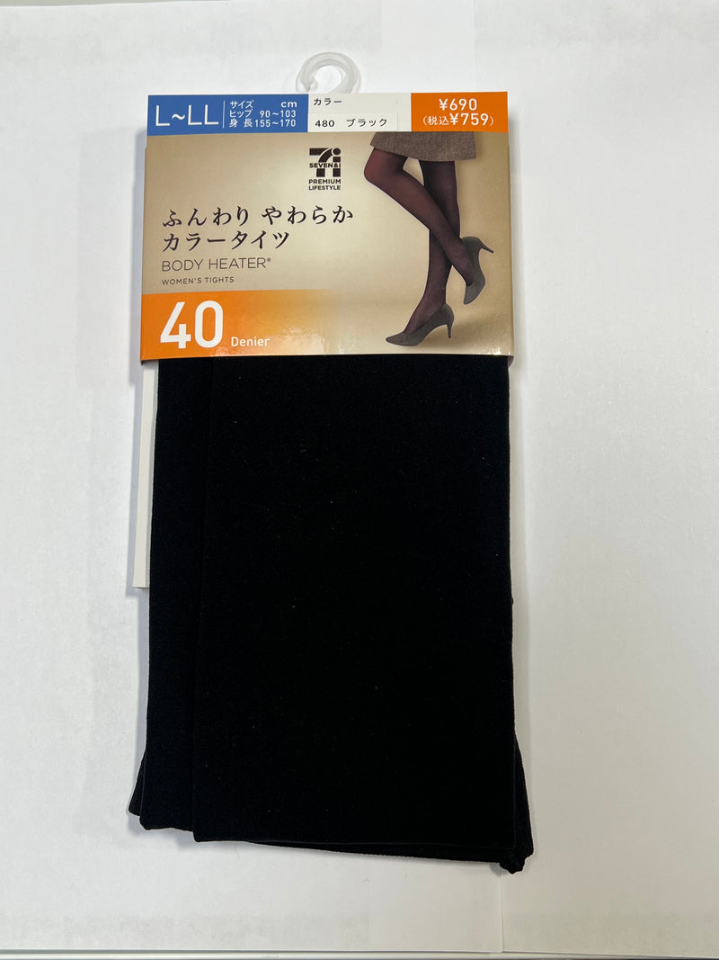 日本Atsugi厚木 40D保暖连裤袜  L-LL 适合155cm-170cm 黑色