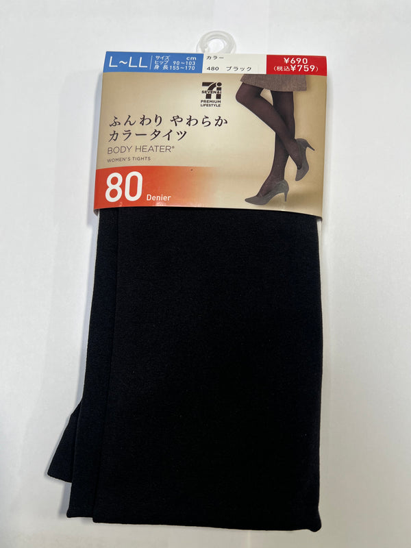 日本Atsugi厚木 80D保暖连裤袜  L-LL 适合155cm-170cm 黑色