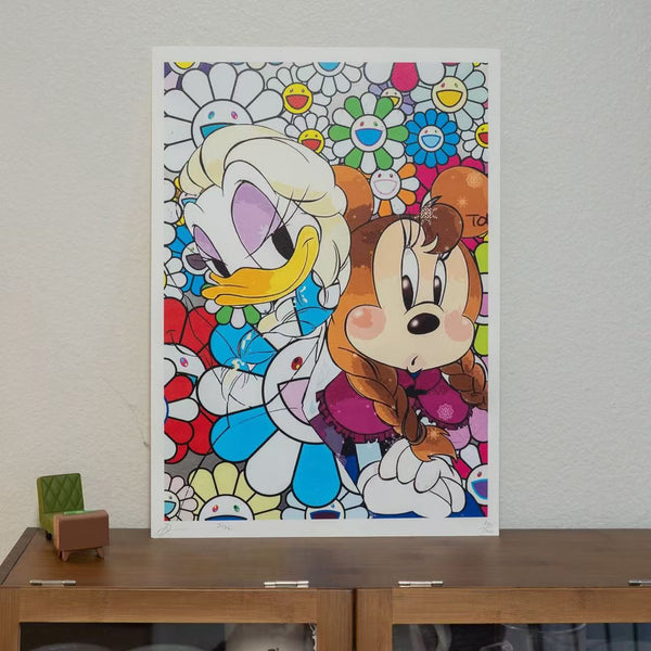 Artwork 限量签名版画DEATH NYC《唐老鸭&米老鼠&村上隆》45*32cm