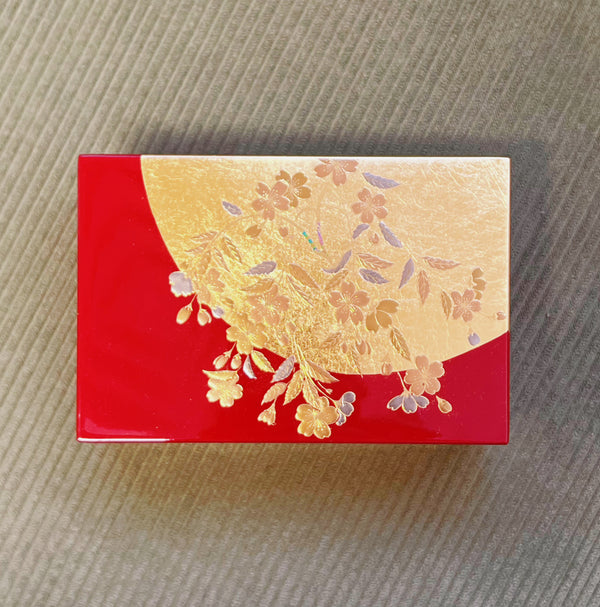 日本山中漆器 金垂樱 首饰盒 收纳盒