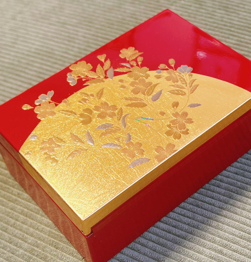 日本山中漆器 金垂樱 首饰盒 收纳盒