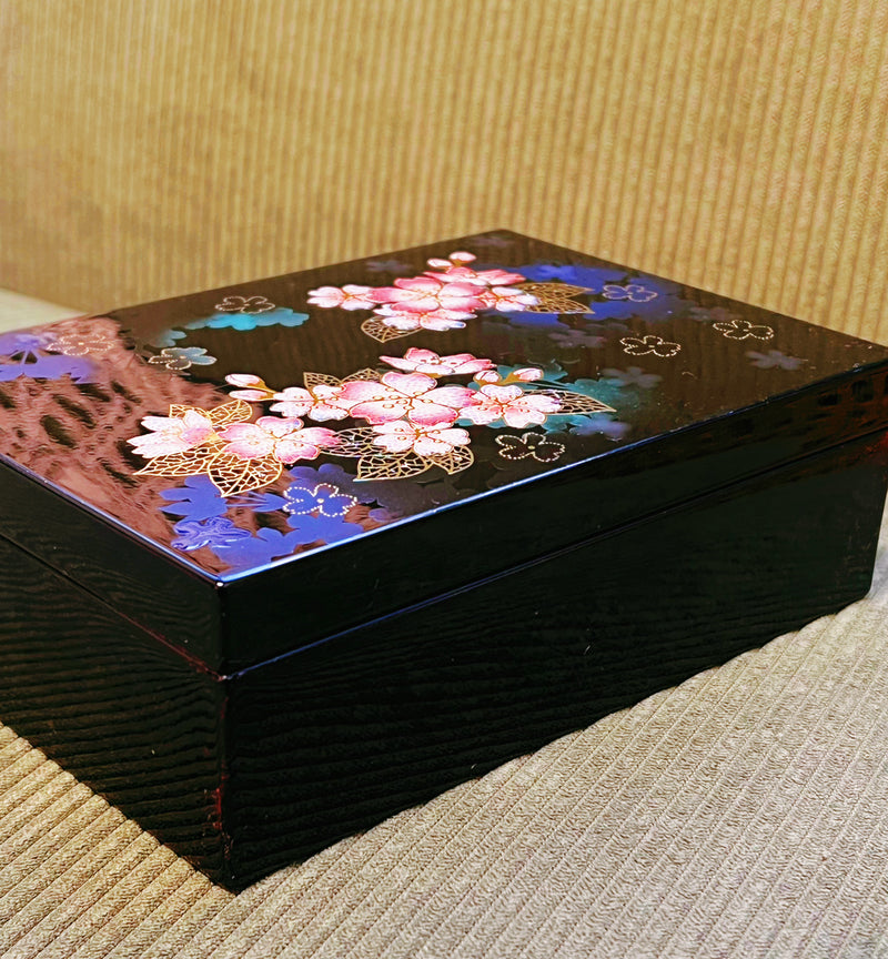 日本山中漆器 夜辉樱 首饰盒 收纳盒