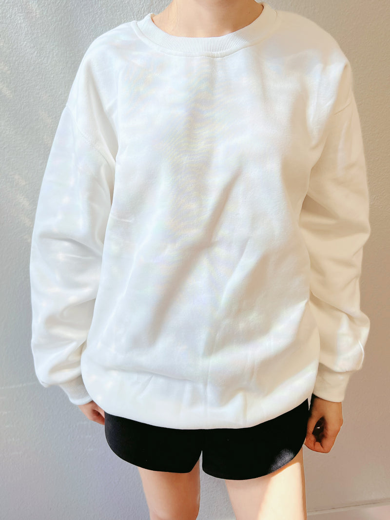 【Riko's collection】纯色净版圆领中长款卫衣 不加绒 均码 两色可选