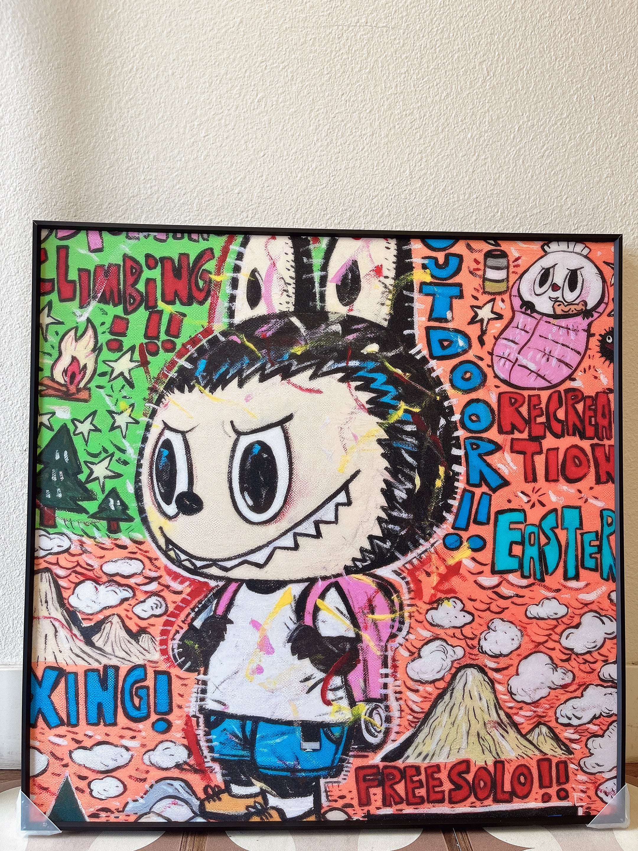 Artwork  Labubu 小众艺术感彩色涂鸦画  尺寸60*60cm