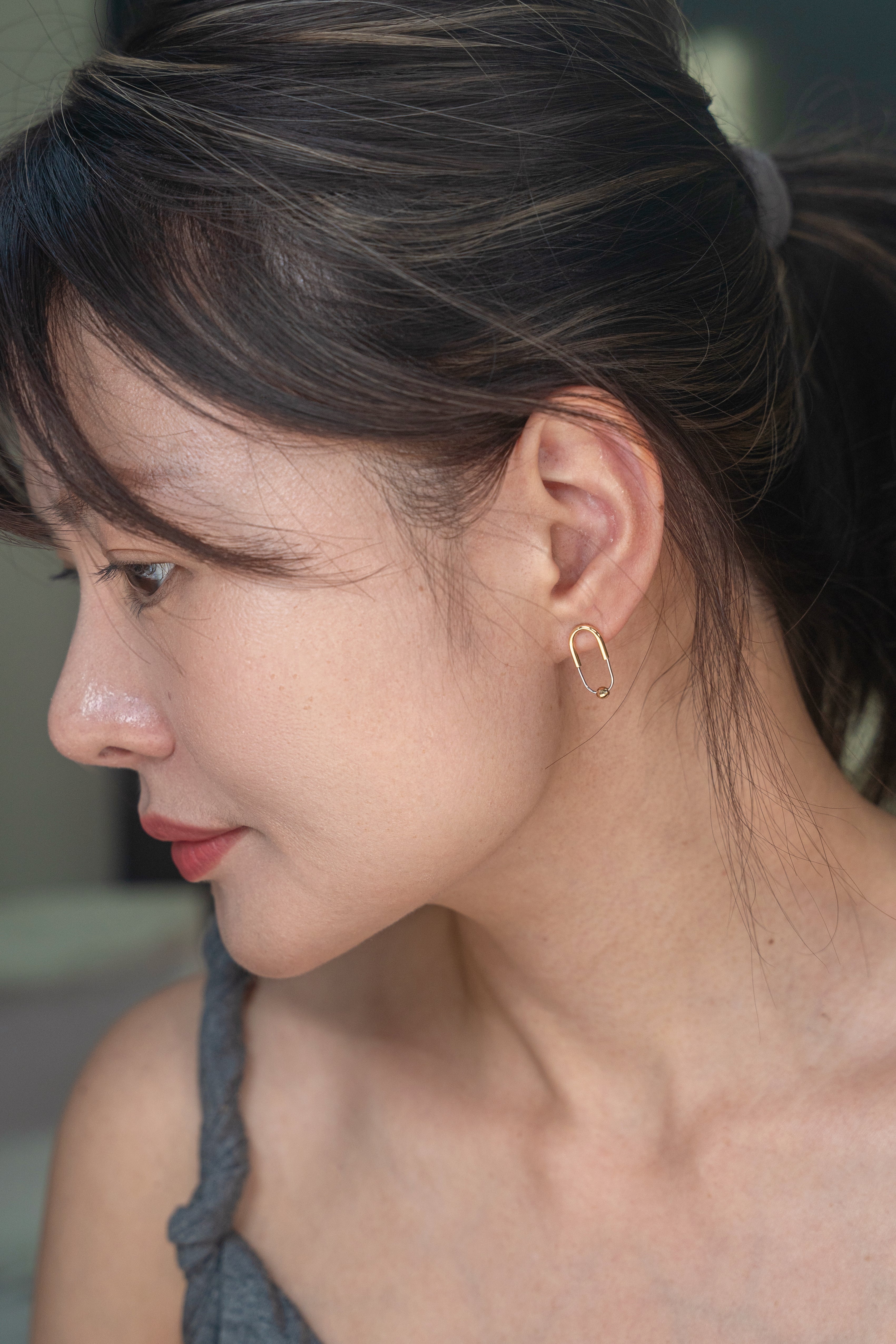 Paper clip Stud Earrings