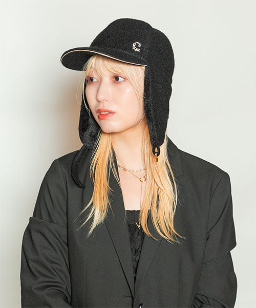 日本CA4LA  秋冬护耳棒球帽 均码 black/white