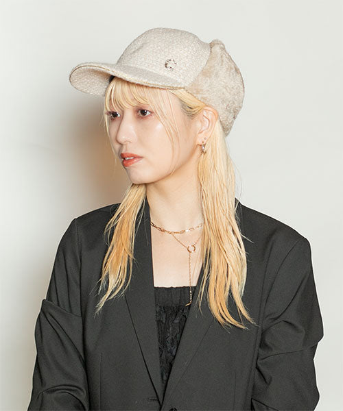 日本CA4LA  秋冬护耳棒球帽 均码 black/white
