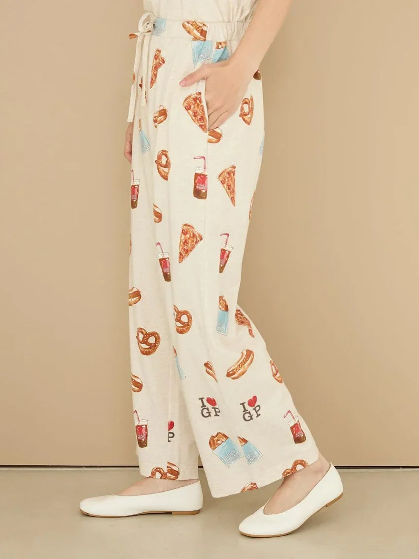 Gelato Pique Food Printed Long Pants Oatmeal 26春夏新品 美式美食系列家居服 燕麦色长裤 均码
