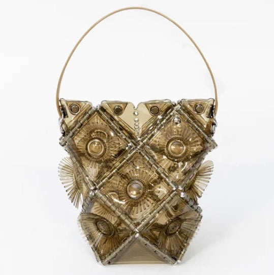 三宅一生 BAO BAO ISSEY MIYAKE x 松村光联名 海胆仙人掌  果冻手提水桶包 浅棕色