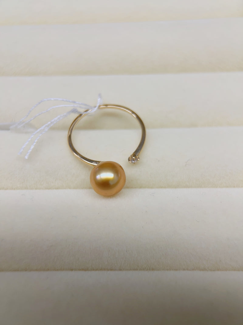 #rz278，7.5mm小金珠戒指 18K指圈#11（约51mm）
