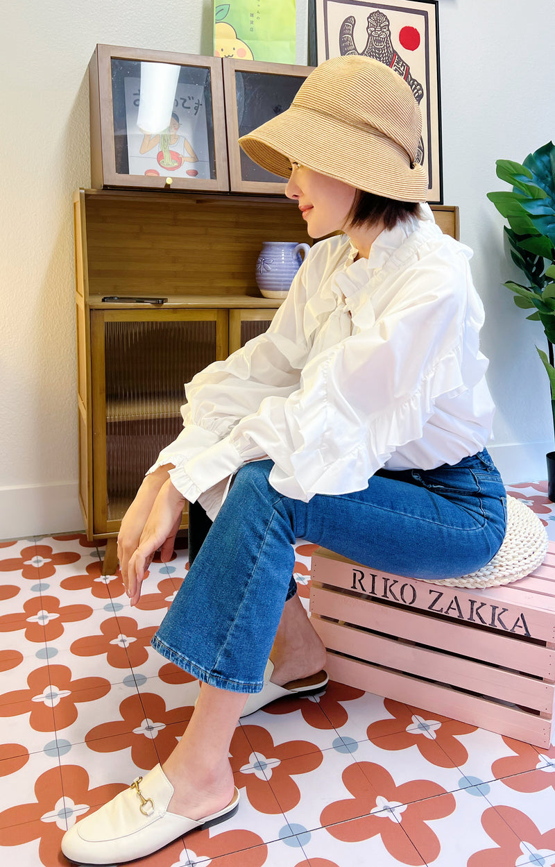日本可折叠防晒帽 精细编制宽檐UV帽 链条款 头围56cm-58cm 多色可选