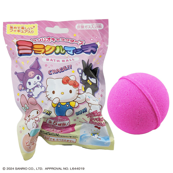 日本 玩具入浴球 泡澡球 溶解后有玩具浮出【Sanrio三丽鸥】蜜桃香