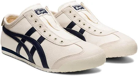 Tiger鬼冢虎 MEXICO 66 SLIP-ON 蓝线条一脚蹬【材质：牛皮革+帆布】