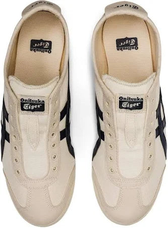 Tiger鬼冢虎 MEXICO 66 SLIP-ON 蓝线条一脚蹬【材质：牛皮革+帆布】