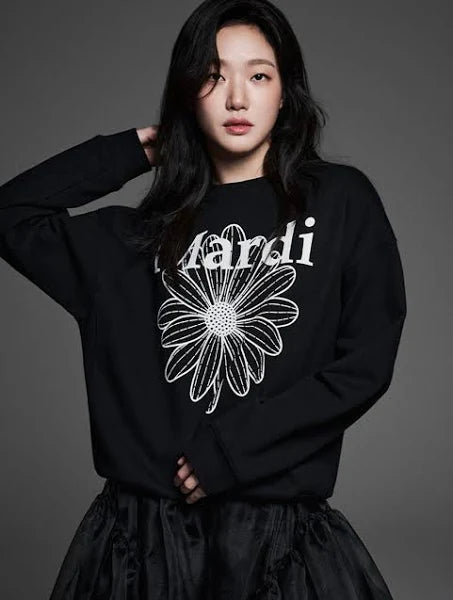 韩国Mardi Mercredi  黑色白小雏菊 卫衣 均码 胸围130cm