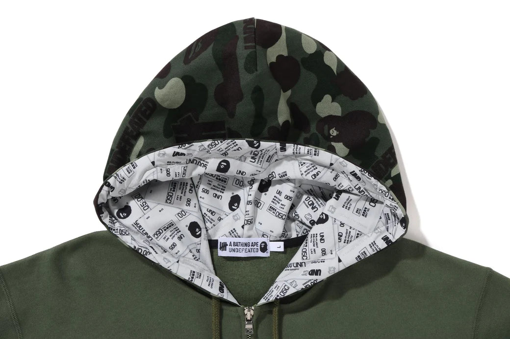 BAPE X UNDFTD 迷彩宽松拉链连帽衫 M码