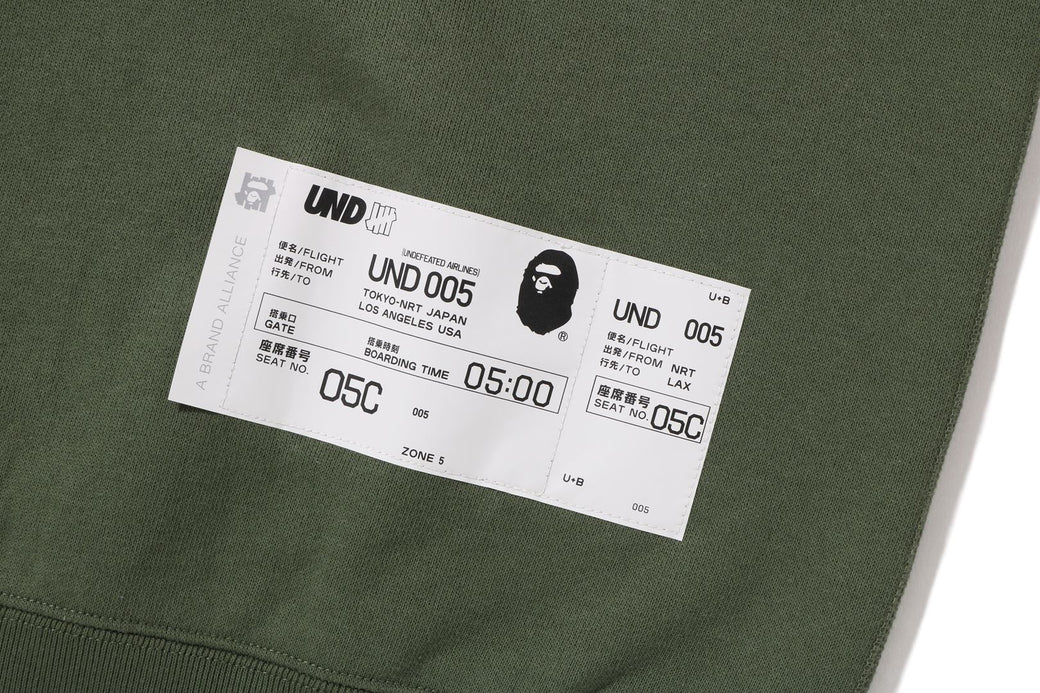 BAPE X UNDFTD 迷彩宽松拉链连帽衫 M码