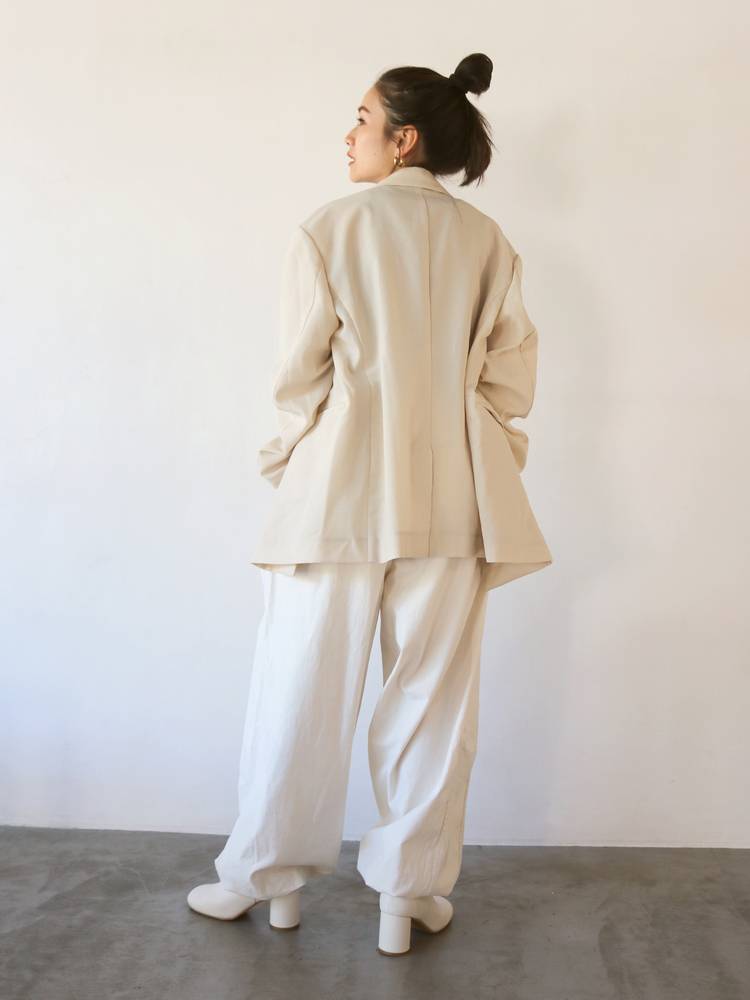 日本MURUA 宽松西装 象牙色 均码 套装（外套+裤子）