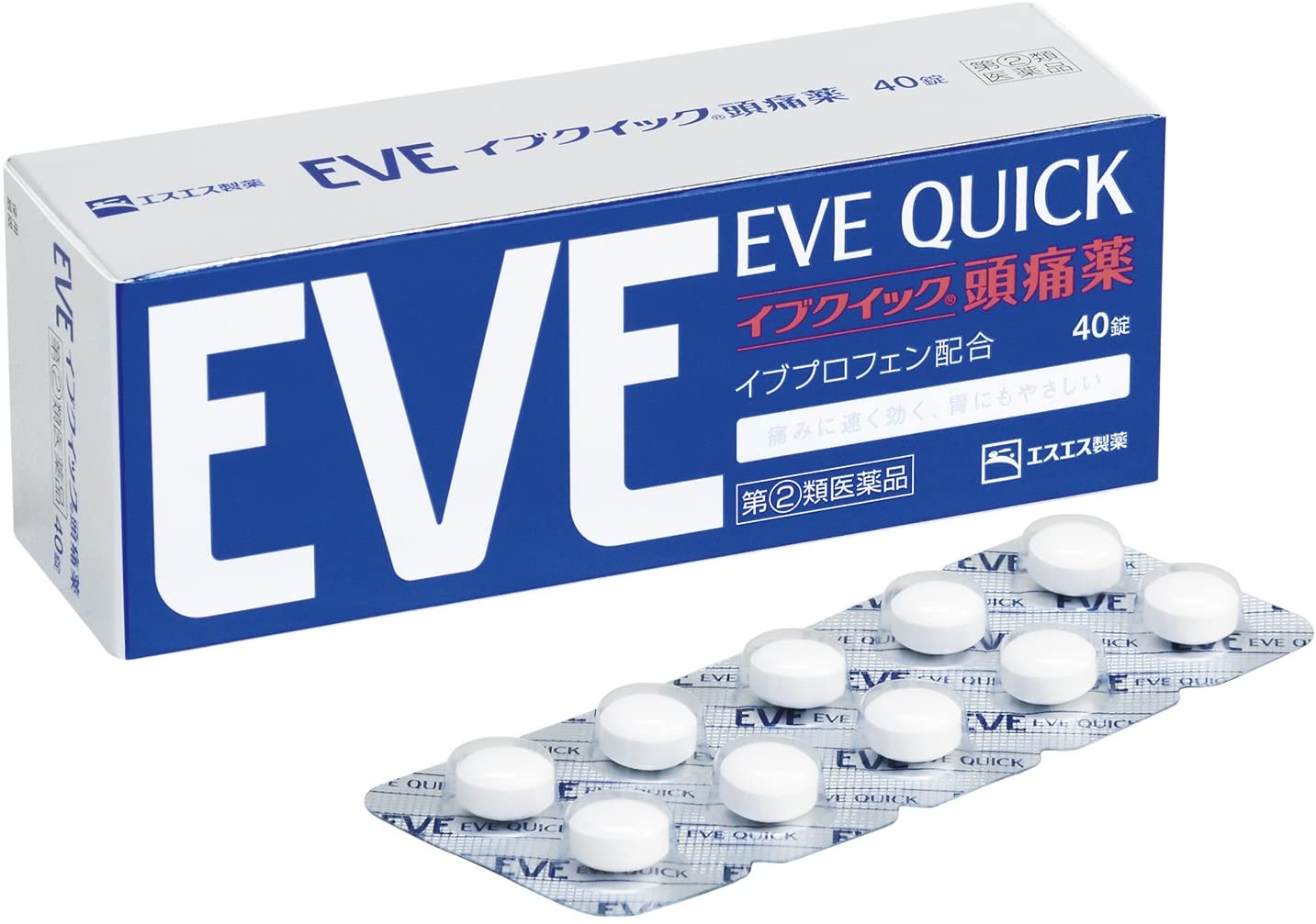 白兔制药 快速止痛药 头痛 EVE止疼片 银色普通版 40粒装