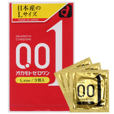 日本Okamoto冈本 0.01mm超薄避孕套 (Large) 3枚入