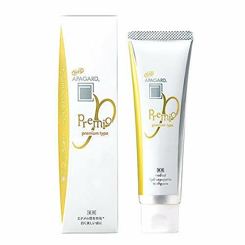 日本APAGARD PREMIO 全效微粒子亮白美白牙膏 100g 金色款 无氟防蛀 牙釉质修复 去垢（甜淡薄荷味/加强型）