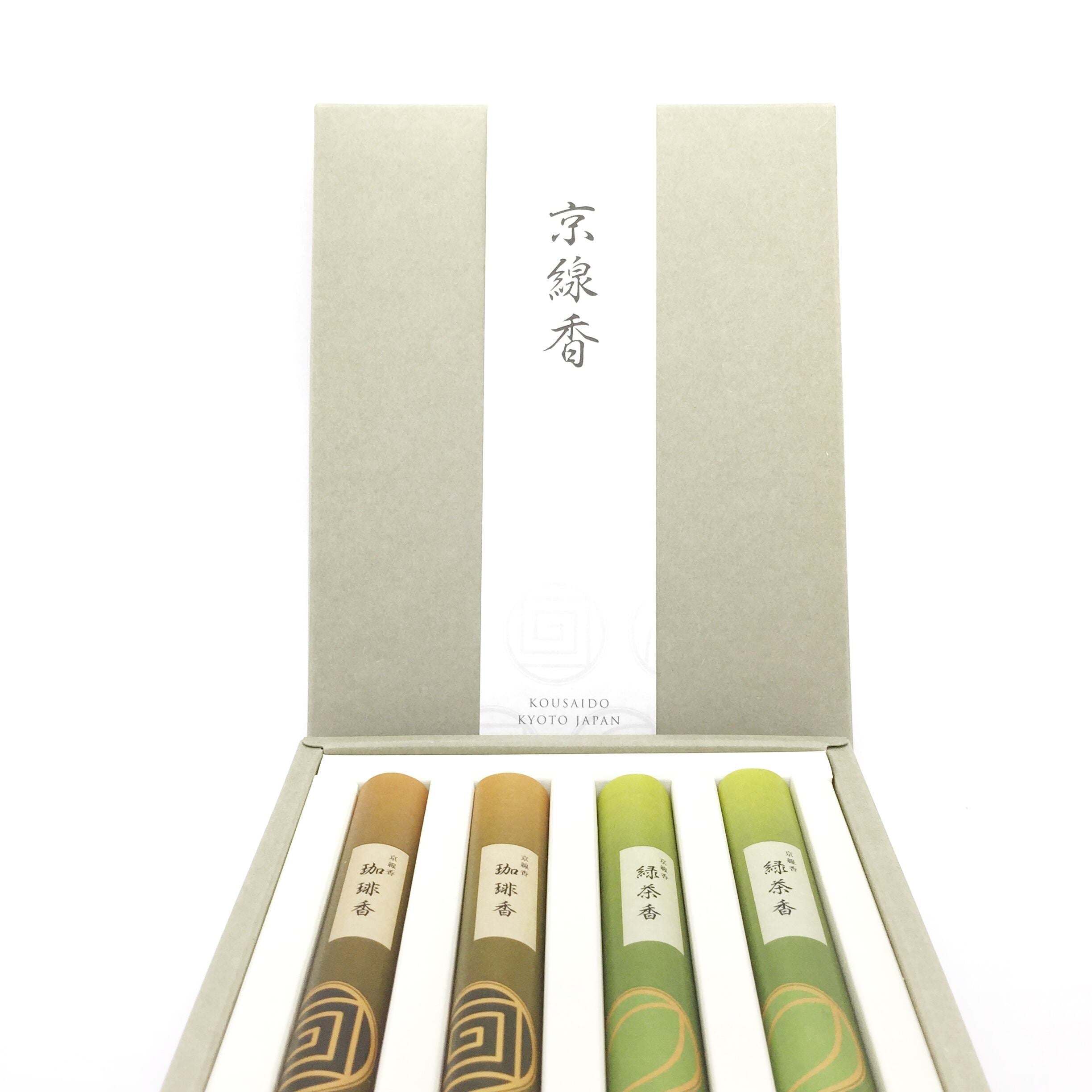 日本 香采堂進物ギフト 京线香 緑茶·珈琲(各2束x2种入)
