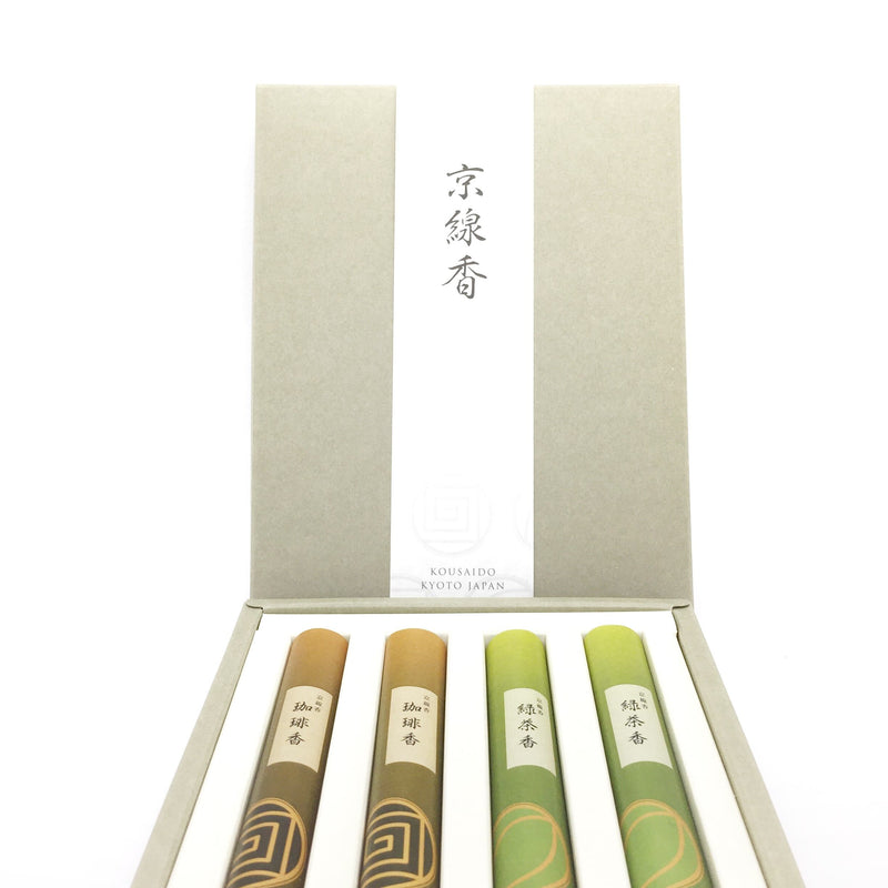 日本 香采堂進物ギフト 京线香 緑茶·珈琲(各2束x2种入)