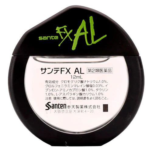 日本参天Santen FX AL滴眼液 缓解疲劳 结膜充血止痒眼药水 绿色12ML(保质期2025.12）