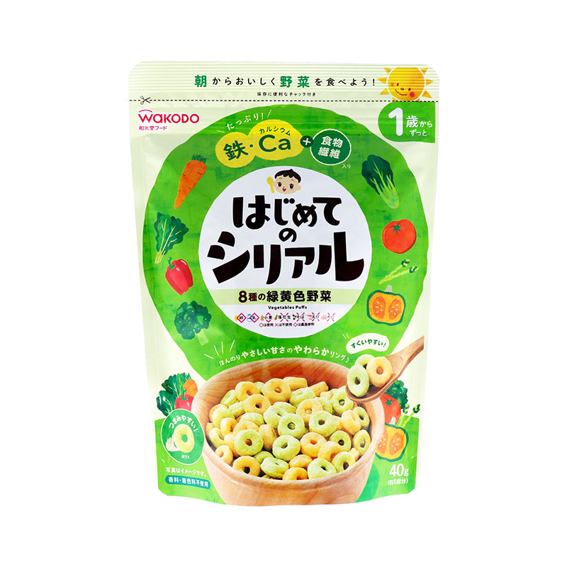 日本和光堂WAKODO 铁钙&食物纤维  婴幼儿辅食 谷物麦圈 儿童营养早餐1岁+