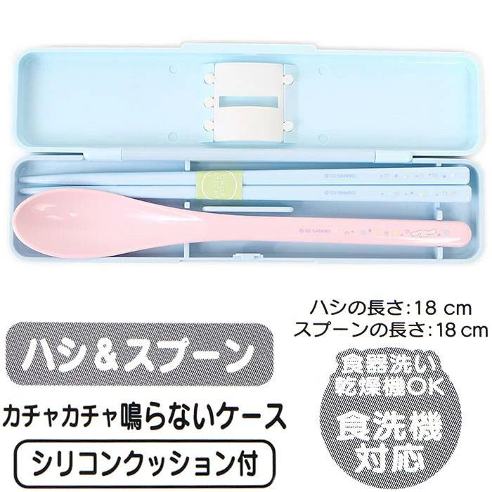 日本三丽鸥系列 Cinnamoroll 儿童 抗菌静音便携餐具套装 筷子+勺子套装