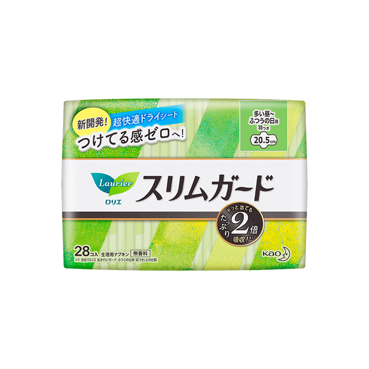 日本 Kao花王 Laurier乐而雅零触感卫生巾 超薄日用卫生棉 20.5cm 28片装