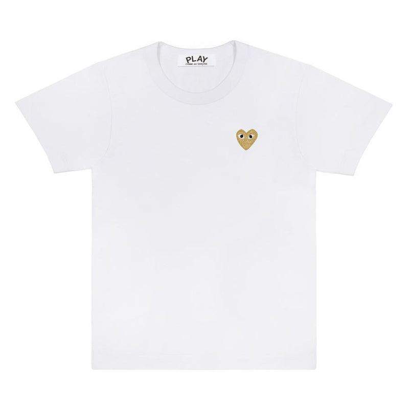 【PLAY 男士】 PLAY COMME des GARÇONS Gold Heart T-Shirt (White) / PLAYT恤白色金心 （尺码偏小，洗后也会缩水尽量买大哦）